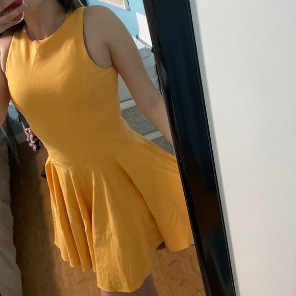 Tibi yellow ponte sleeveless fit and flare dress - Picture 7 of 12